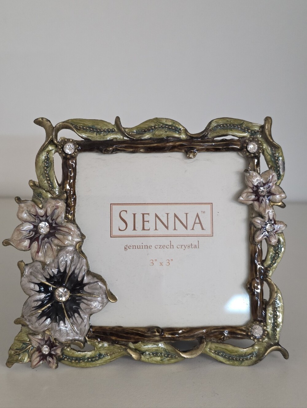 Sienna Designs Floral Enamel & Czech Crystal Photo Frame